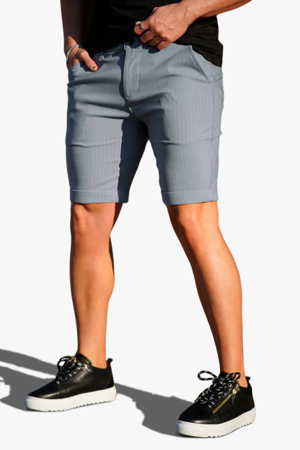 Pantalones cortos grises para hombre - Rayas