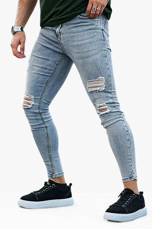 Men's Light Blue Skinny Jean - Ripped