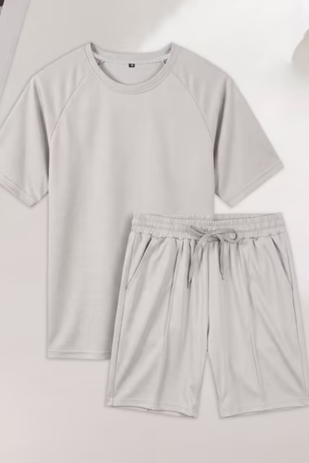 Conjuntos cortos de cuello redondo para hombre - Negro