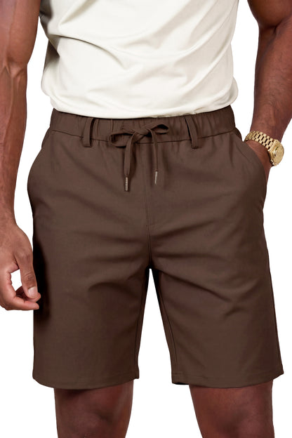 Men's Casual Drawstring Shorts - Brown