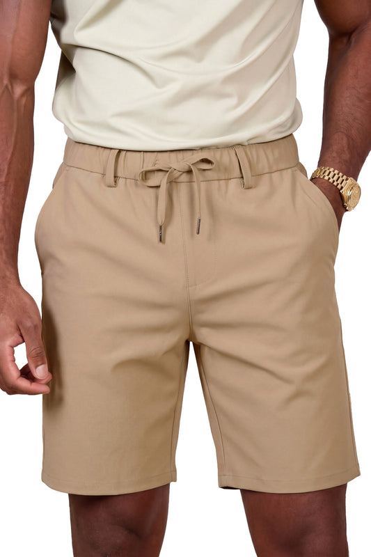 Men's Casual Drawstring Shorts - Khaki