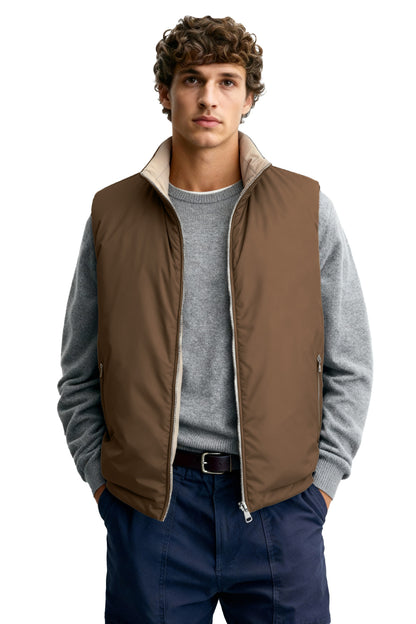 Men's Reversible Vest - Brown