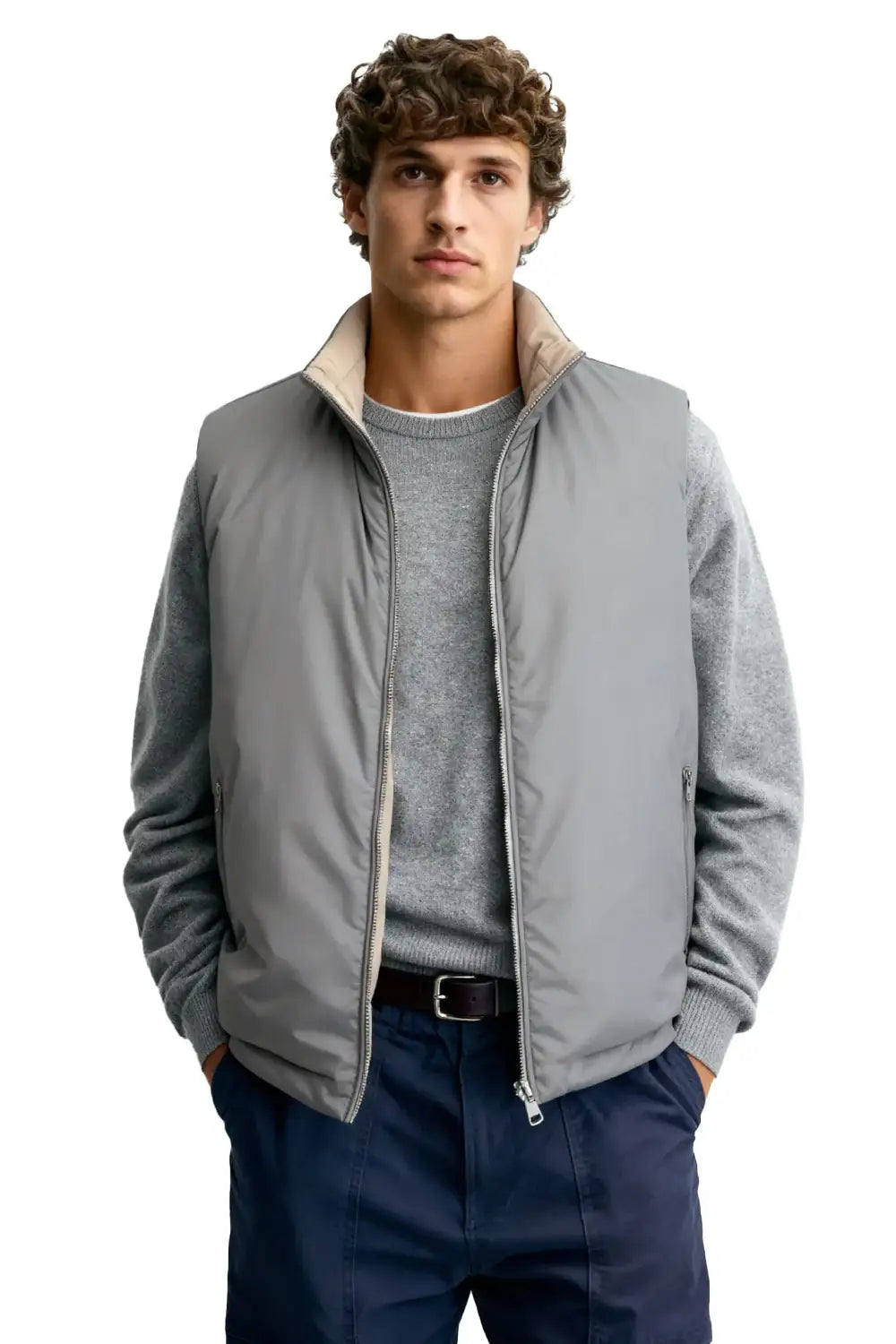 Men's Reversible Vest - Grey For Sale – GINGTTO
