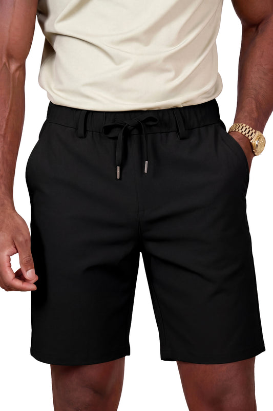 Men's Casual Drawstring Shorts - Black