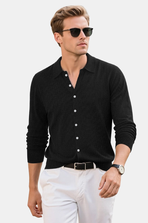 Polo Homme Coupe Slim - Manches Longues
