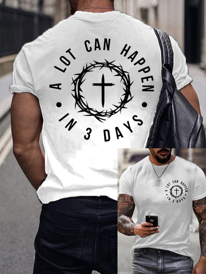 Hot Sale Picks Men's A Lot Can Happen In 3 Days Printed Shirt