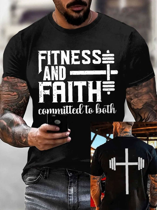 Men's Faith Cross Printed Casual T-shirt