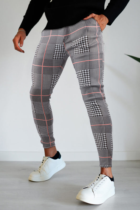 Men's Relaxed Chino Pant - Black And White Lattice