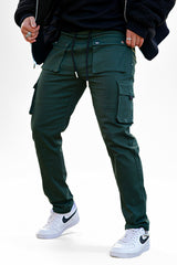 Gingtto Men's Green Cargo Pants - Slim Fit
