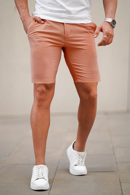 Mens Tailored Chino Short - Salmon