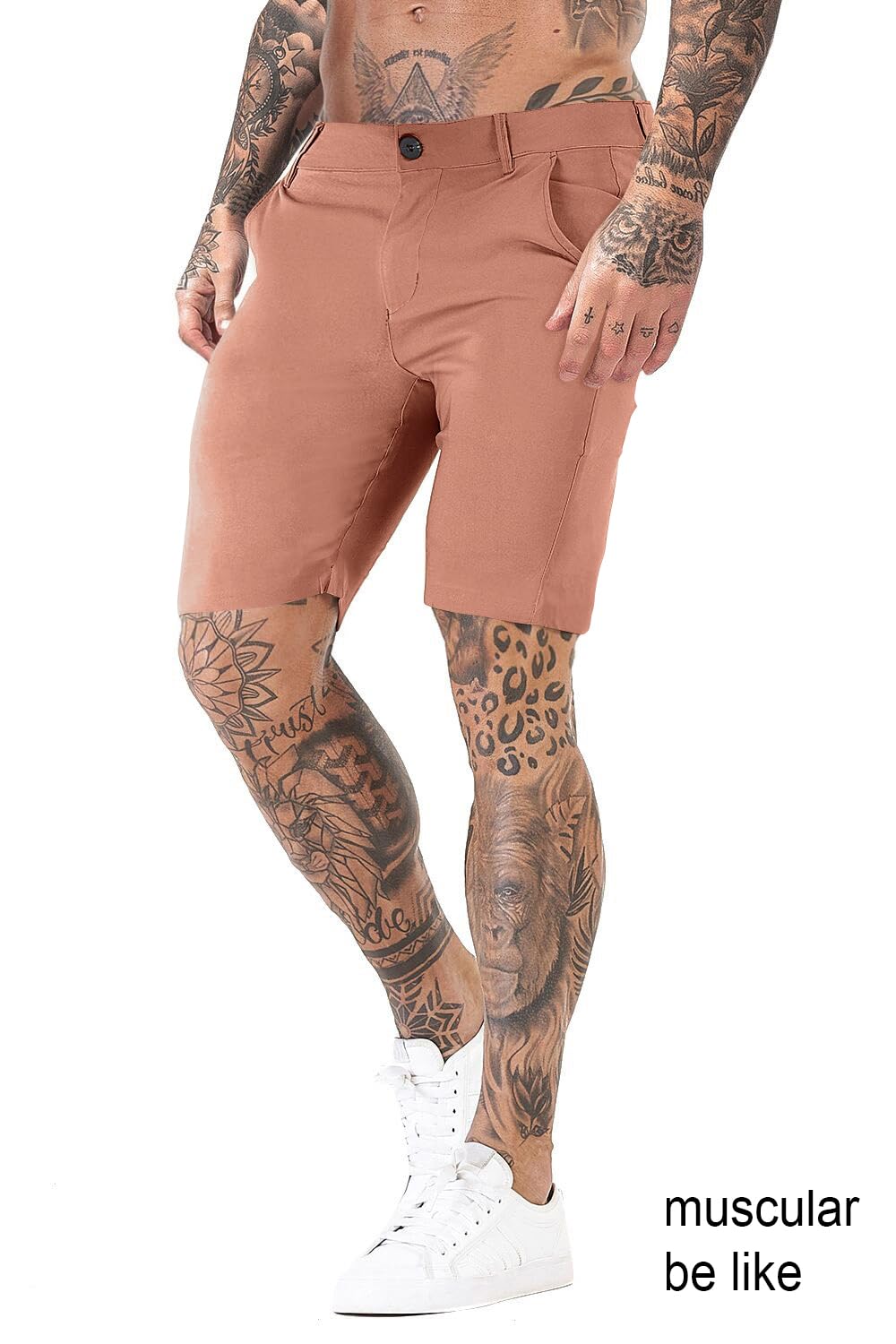 Mens Tailored Chino Short - Salmon