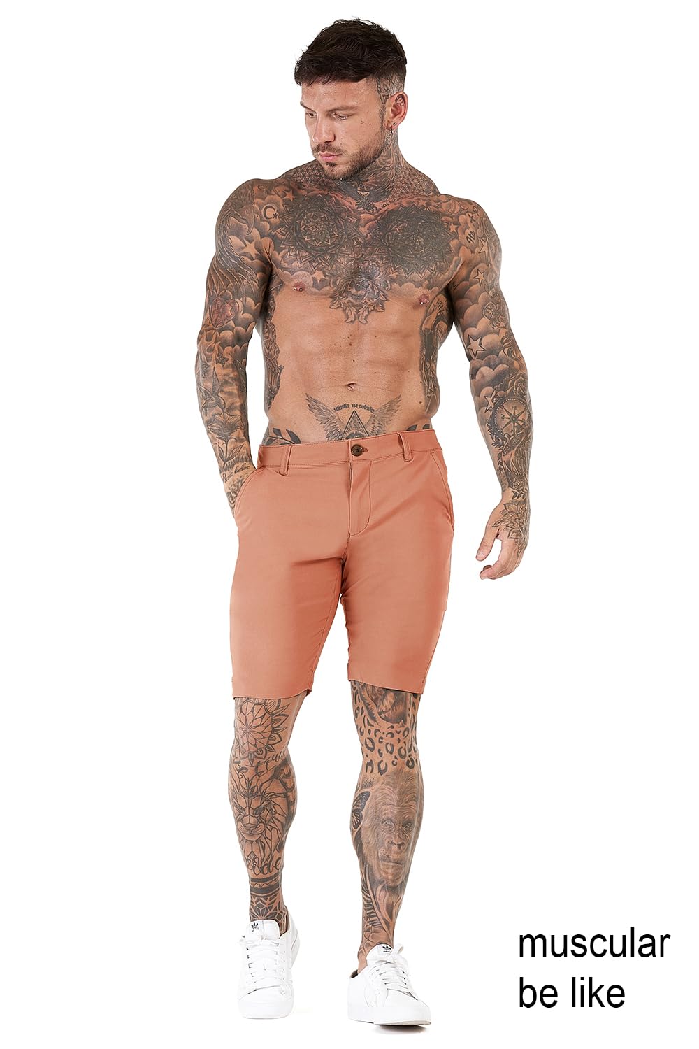 Mens Tailored Chino Short - Salmon