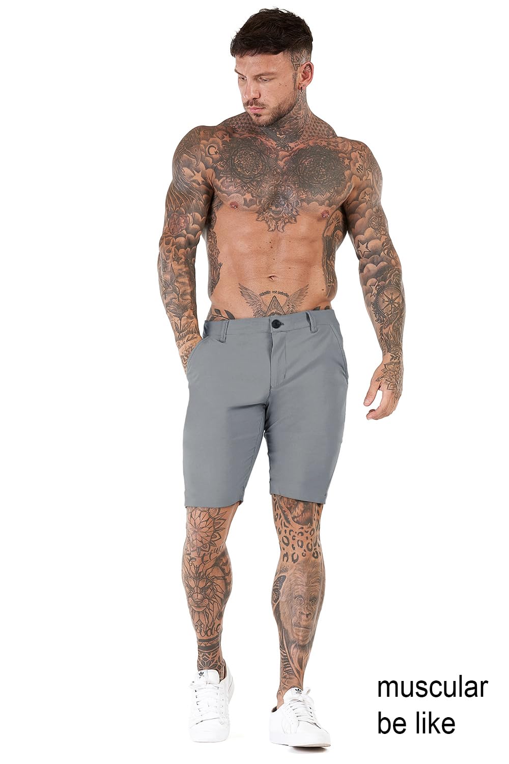 Mens Tailored Chino Short - Grey