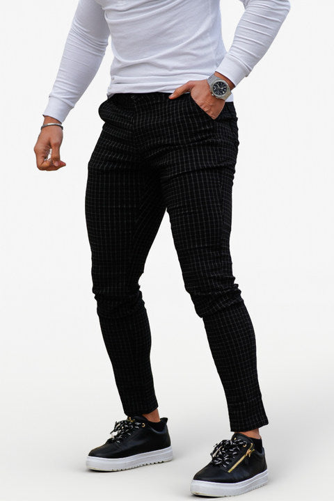 men's black chino trousers