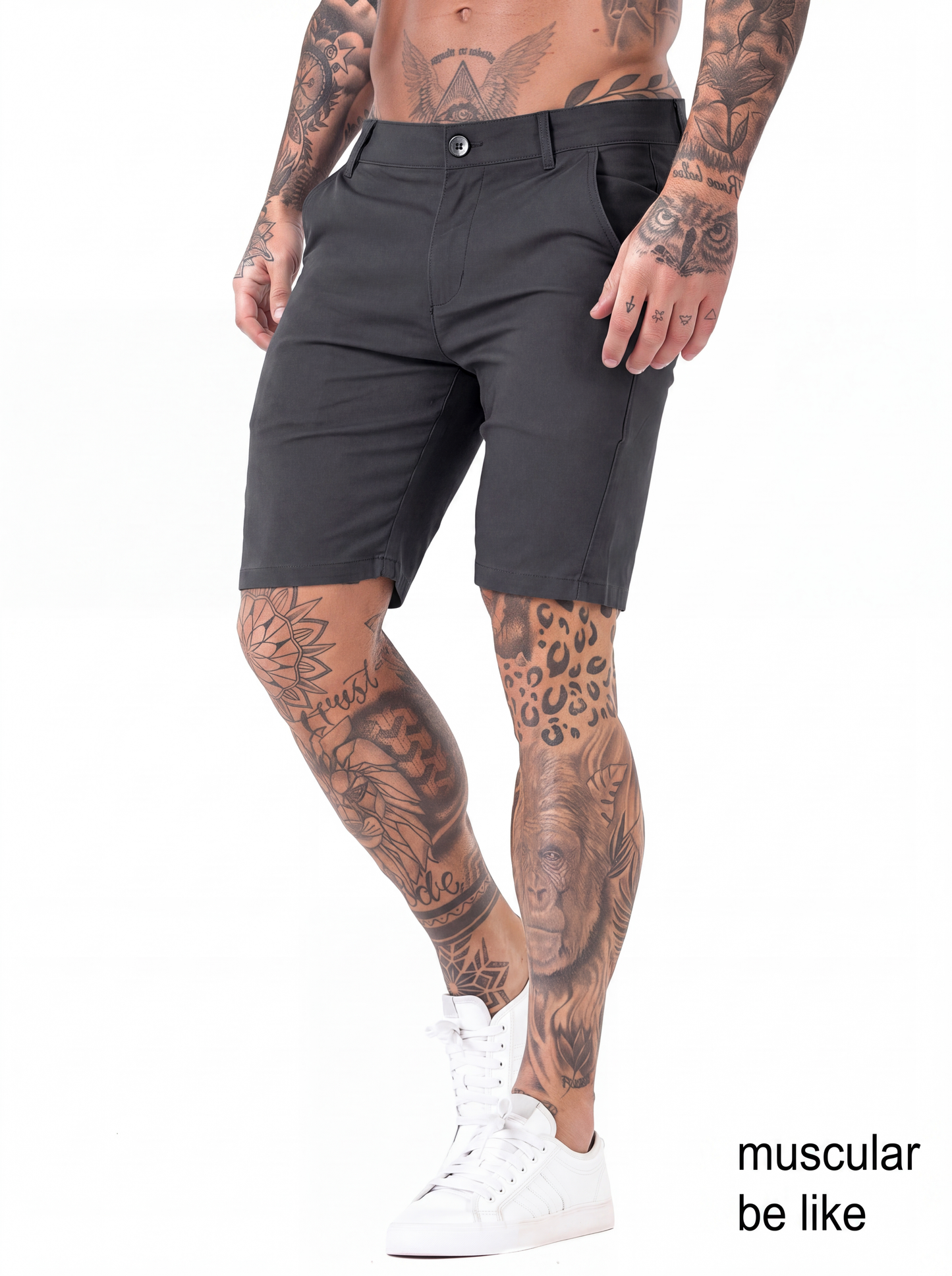Mens Tailored Chino Short - Grey