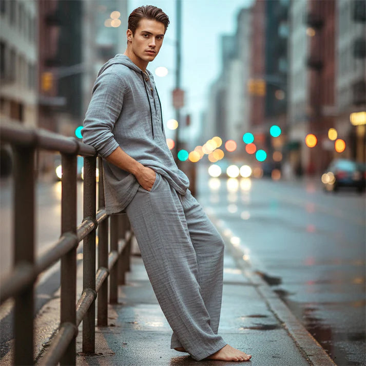 Men's Hooded Casual Loose Top & Pants 2-Piece Set