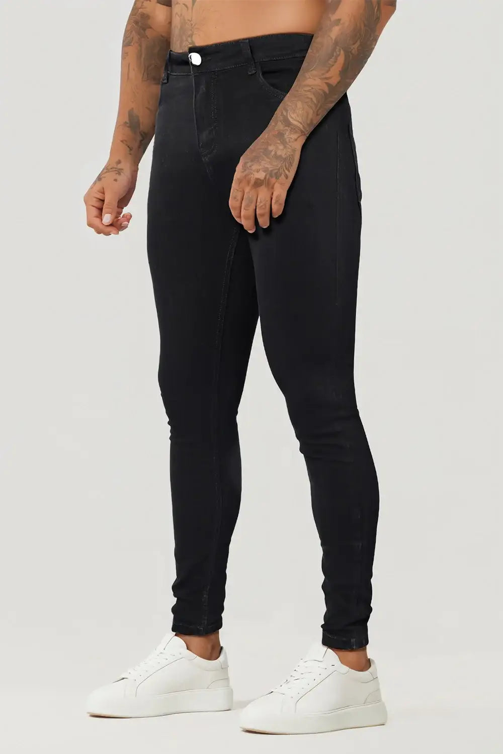 Mens Skinny Jean - White/ Black & Comfortable
