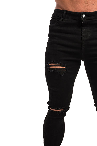 Gingtto Mens Fashion Skinny Black Jeans With Super Stretch For Men