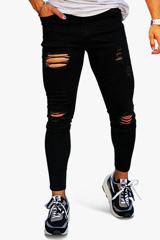 Gingtto Jeans déchirés pour homme