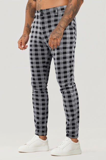 Tartan Men's Plaid Skinny Jeans Mens Skinny Plaid Pants Mens