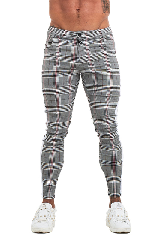 men's grey plaid chino pants