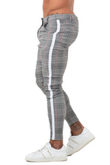 men's grey plaid chino pants