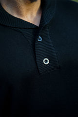 Suéter masculino GINGTTO manga longa slim fit gola careca suéter preto