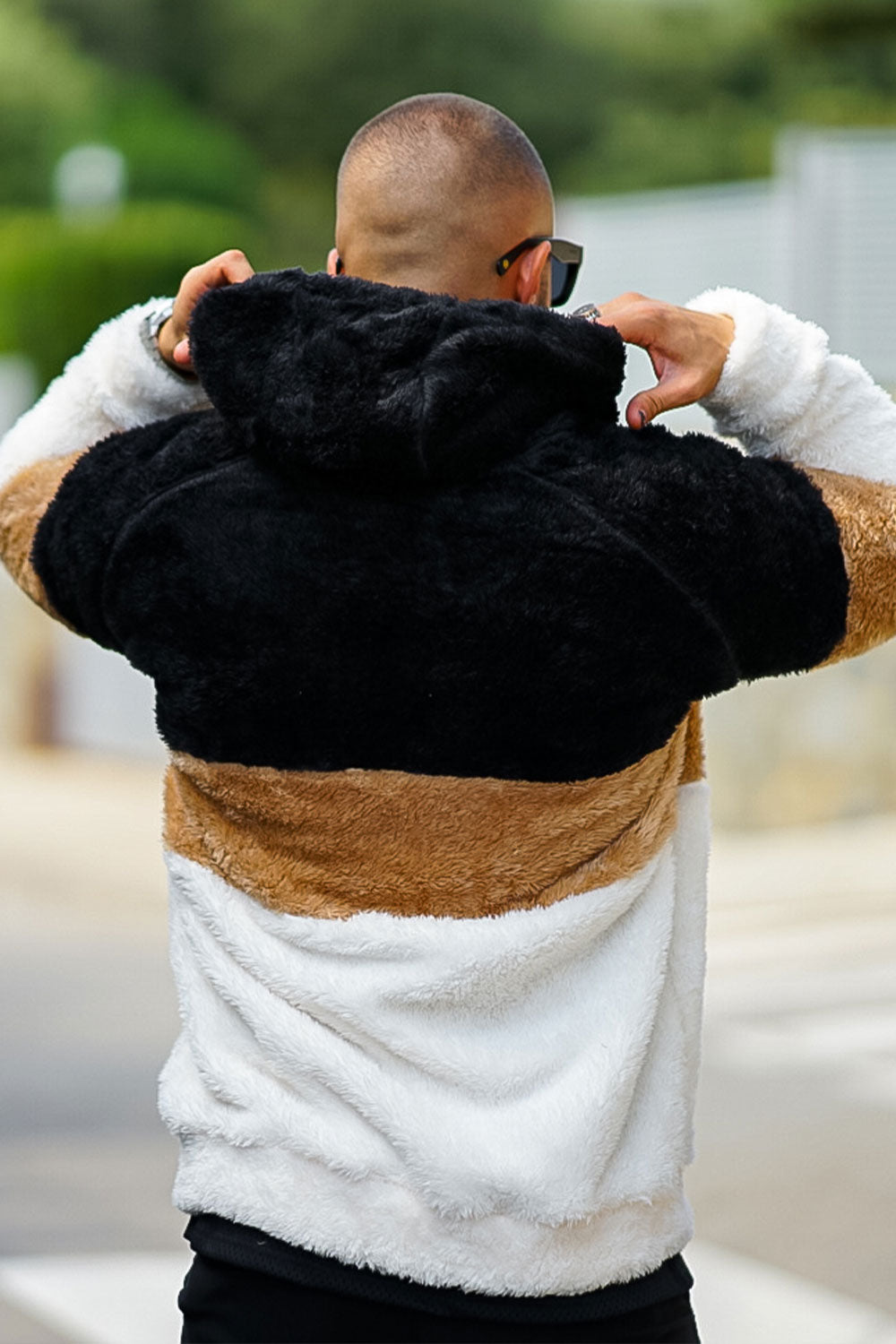 Sherpa jacket shop with hoodie