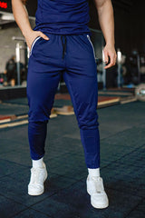 Mens Tapered Joggers Pants Lightweight Slim Fit Running Pants for Men Casual -BLUE