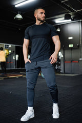 JARKADA Mens Athletic Shirts Short Sleeve Compression T Shirts for Men-BLACK