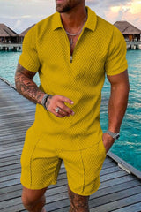 Men's Polo Shirt and Shorts Set Summer Outfits Fashion Casual Short Sleeve Polo Suit for Men 2 Piece Shorts Tracksuit
