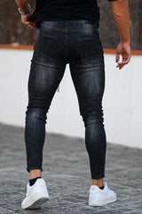 Gingtto Mens Classic Design Stylish Skinny Jeans-Black Stretch Jeans