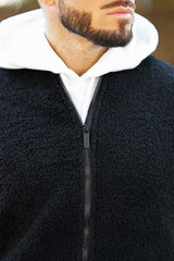 men's black lambswool coat