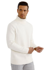 mens white turtleneck sweater