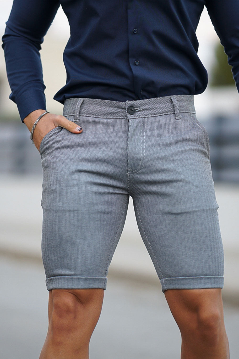 Gingtto Mens Cool Grey Chinos Shorts Versatility For Every Occasion