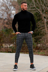 Gingtto Elastic Waist Dress Navy Grey Pants: Versatile Style for Men