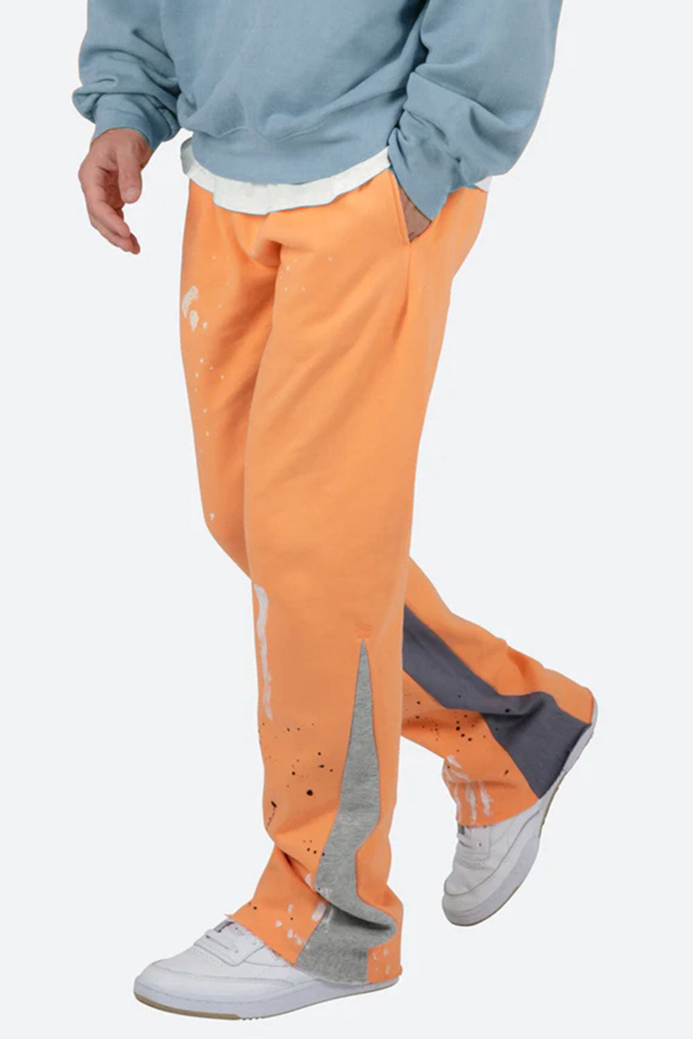 orange flare pants