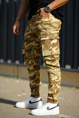 Match Men's camouflage Wild Cargo Pants-dark khaki