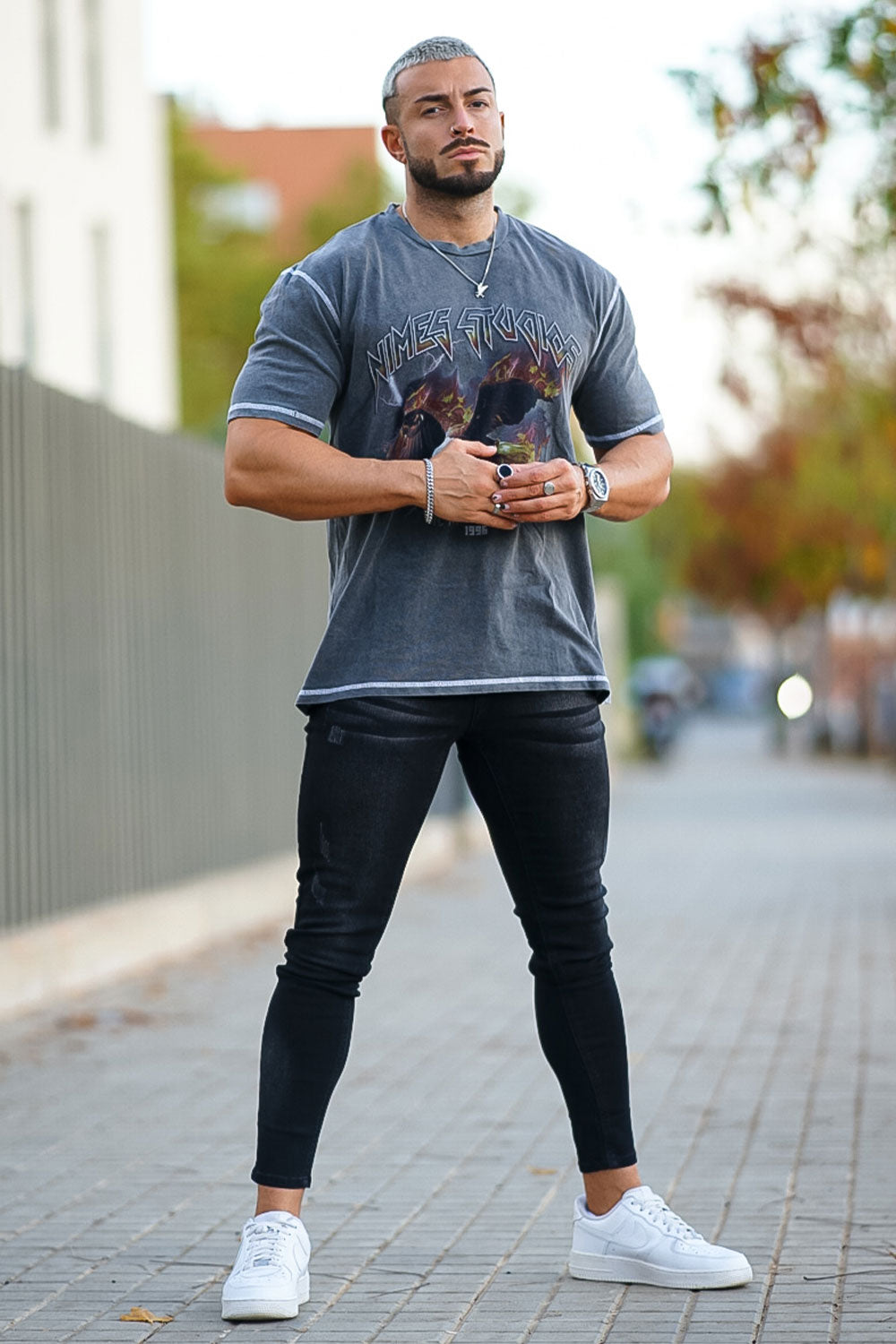 Calça jeans skinny estilosa masculina preta jeans stretch