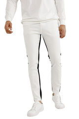 Mens Grey Stylish Skinny Black and White Jeans Stretch Jeans