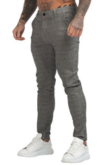 men's grey checked trousers