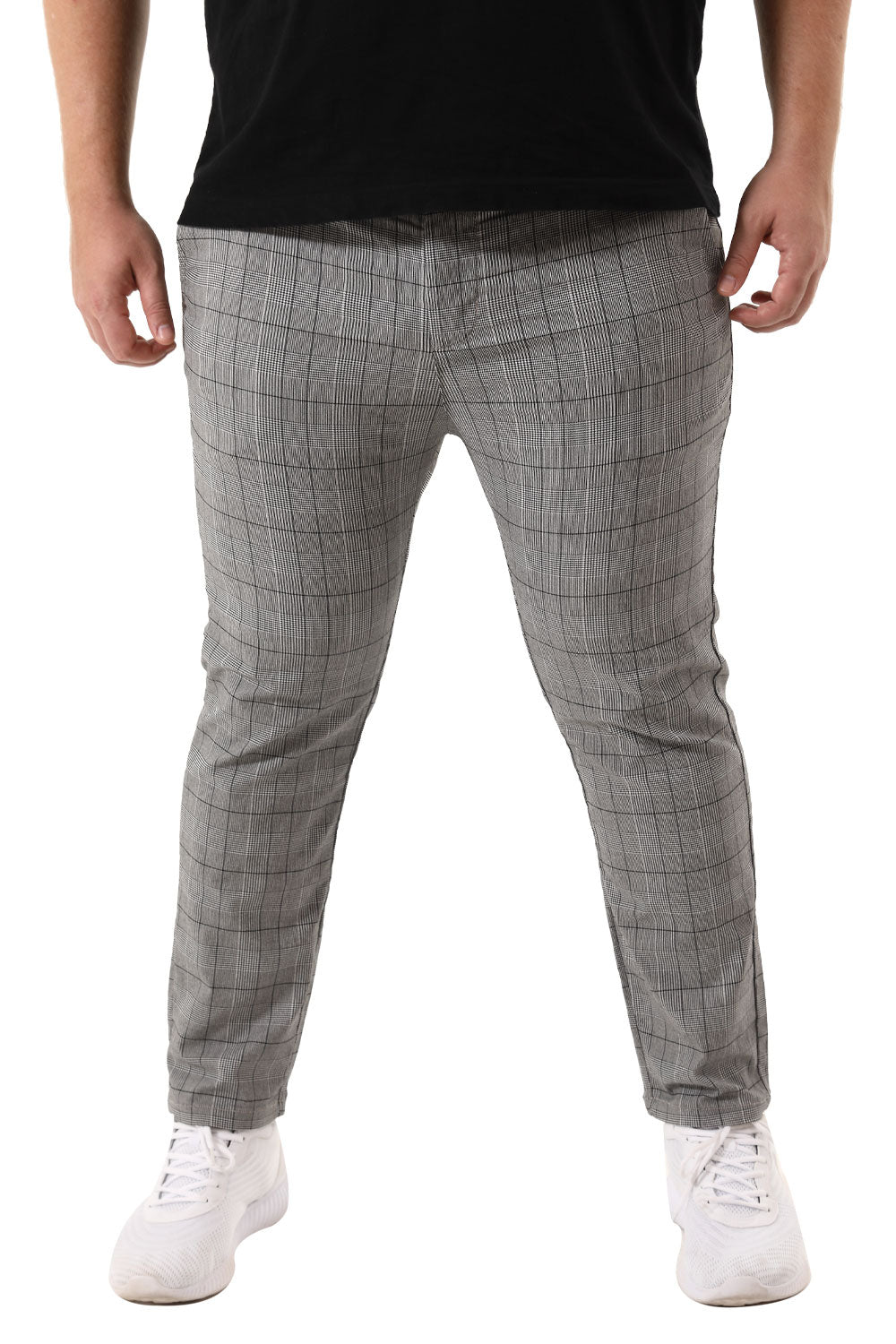 GINGTTO new men's casual plaid twill pants(B&T)