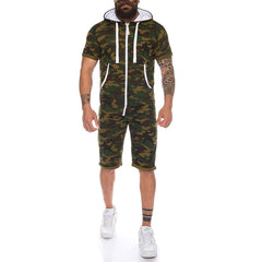 Casual camo one-piece outdoor sports hooded Home suit