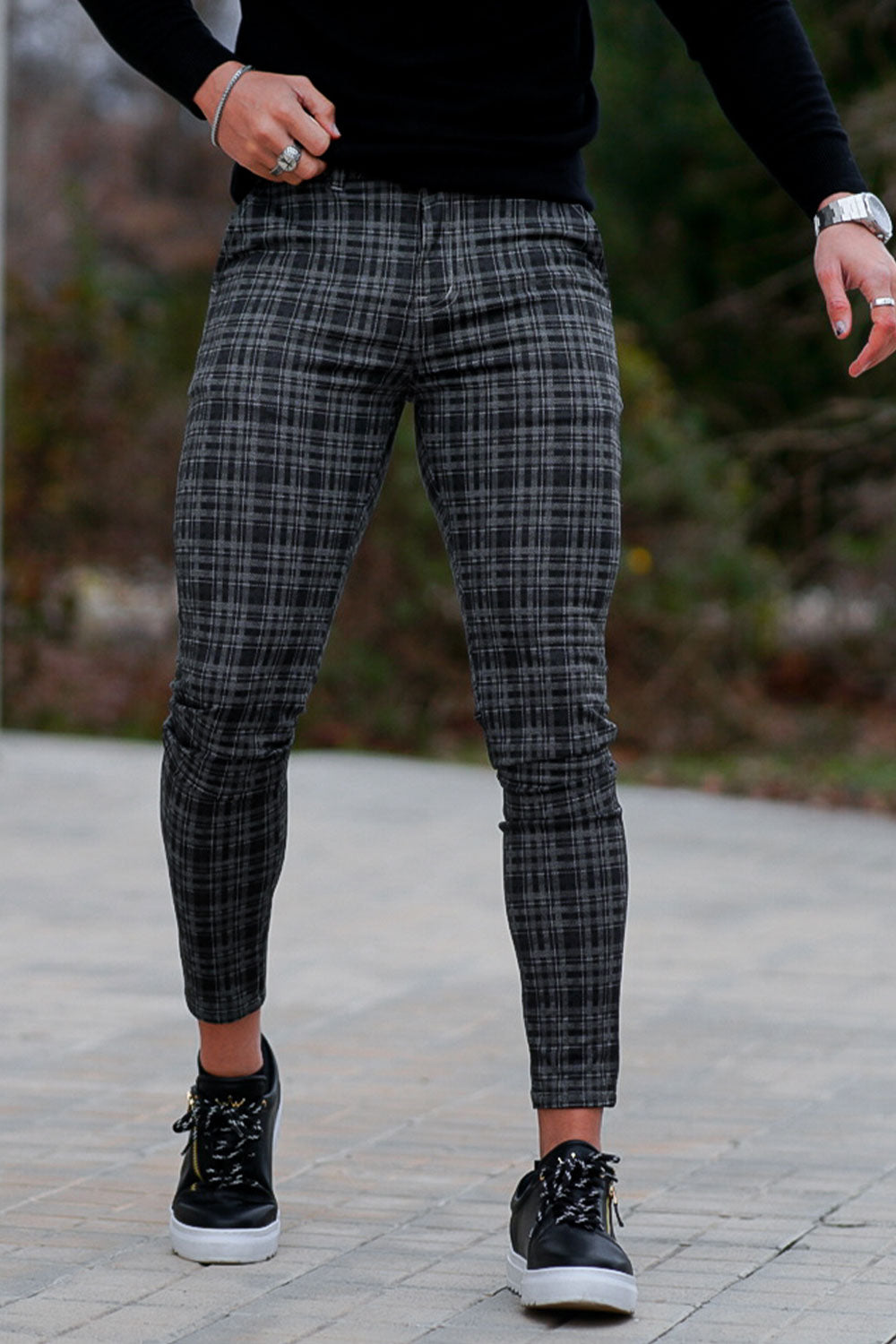 Shop Gingtto Light Grey Plaid Pants – GINGTTO