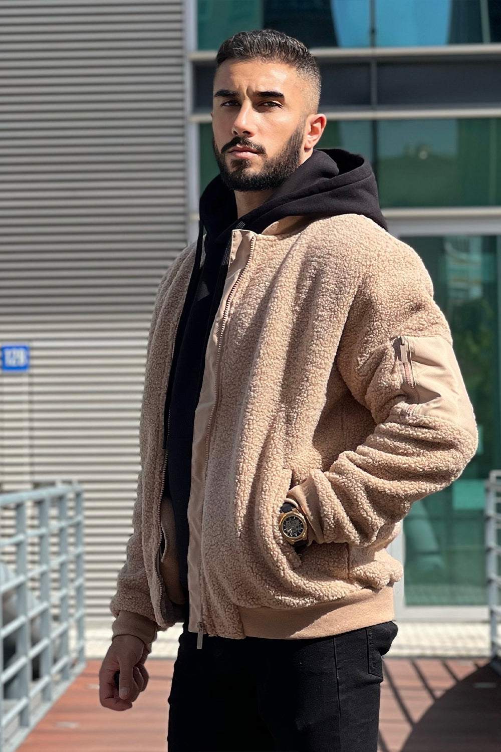 men's khaki lightweight coat