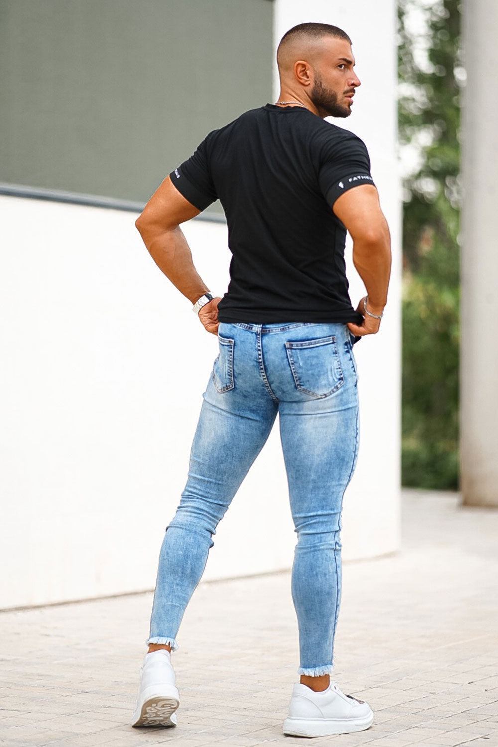 XFLWAM Ripped Jeans for Men Slim Fit Stretch Denim Distressed Destroyed Pants  Mens Jeans with Hole Dark Gray M - Walmart.com