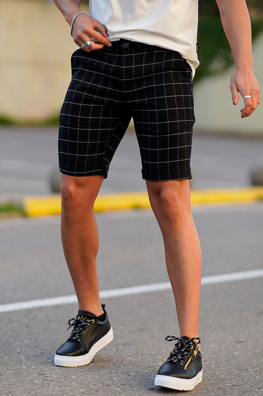 Buy $80 Free Shipping Men's Casual Black Chino Short From the Office to the Beach