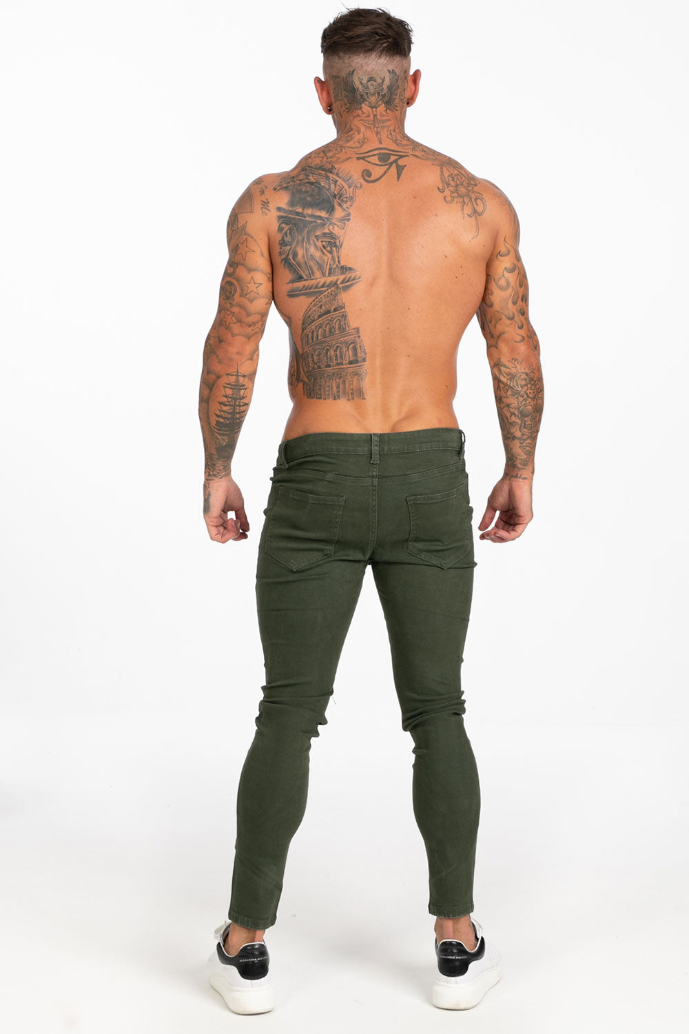 men's green skinny jeans