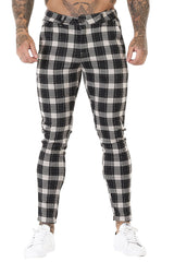 men's black and white plaid pants