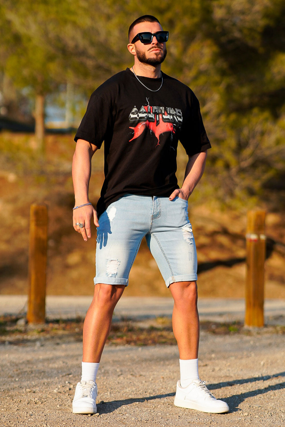 Gingtto High-Quality Ripped Casual Comfort Denim Shorts For Men
